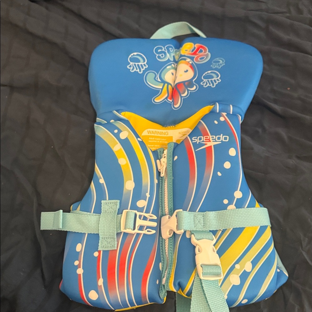 Speedo Vibrant Blue and Yellow Kids Life Vest
